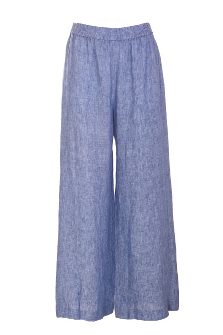 Shop FABIANA FILIPPI  Pantalone: Fabiana Filippi pantalone in lino, celeste.
Linea loose fit. 
Vita elasticizzata.
Composizione: 100% Lino.
Fabbricato in Italia.. PADP02W389X805-5103
